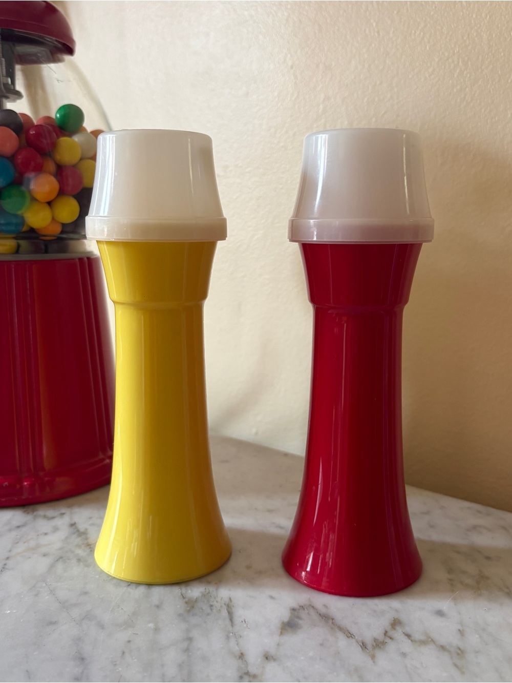 Vintage 70's Tupperware Ketchup Mustard Pump Dispensers